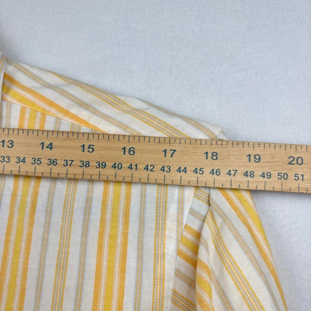 Banana Republic Mens Large Linen Cotton Stripe Button Down Shirt